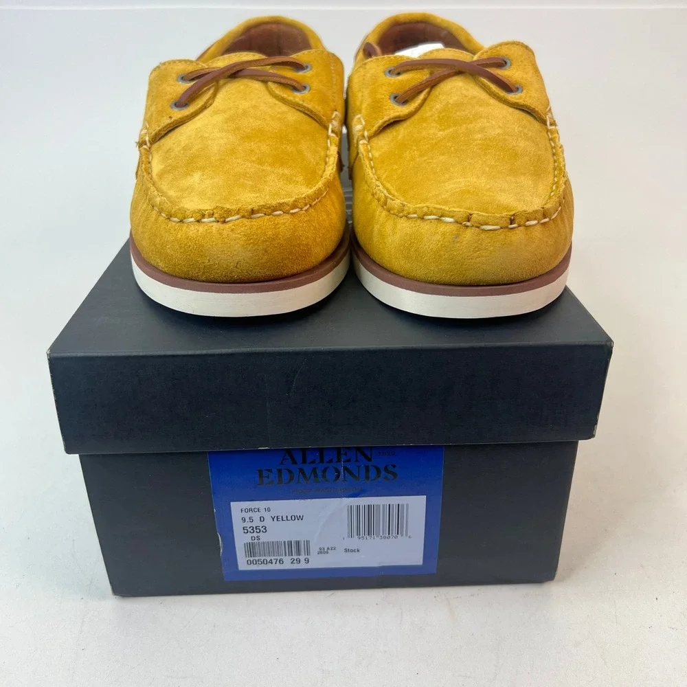 Allen Edmonds Force 10 Mens 9.5 D Yellow Suede Boat Shoes‎ Loafers